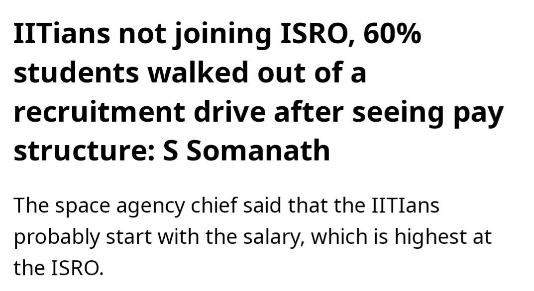 See, no one works for charity. Who will join you for peanuts when the same government spends tens of thousands of crores on shameless freebies and senseless yojanas? Add endless reservations to that, and merit is wiped out completely. So stop blaming IIT students for your