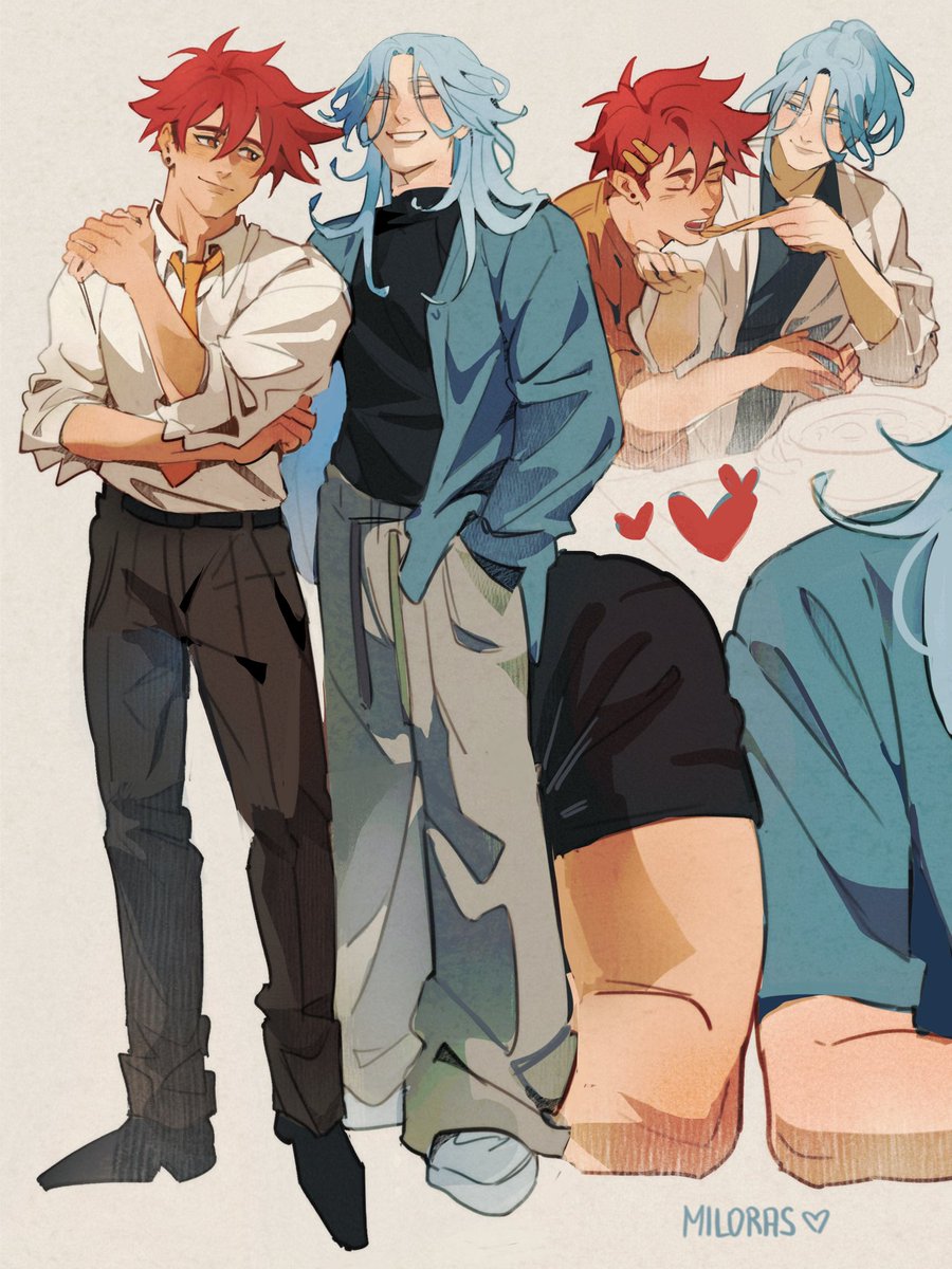 AngryMiloras's tweet image. longhaired langa + buff reki? 🤔 #renga