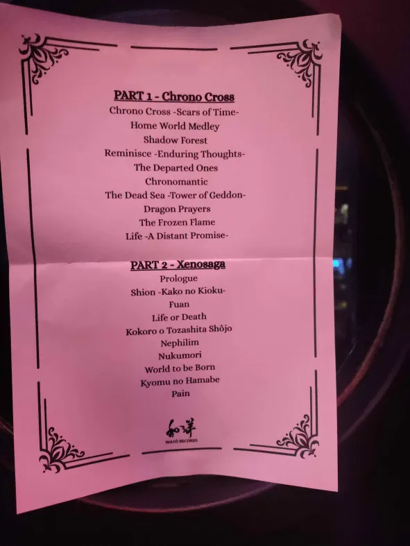 rtg142857's tweet photo. It was everything I'd hoped it'd be. Concert itself was great - the Xenosaga arrangements and performances were every bit as good as they were on the album, and the Chrono Cross arrangements were excellent too. Never heard the music, but you could really feel the Mitsuda. https://t.co/fXqV24MpZ8