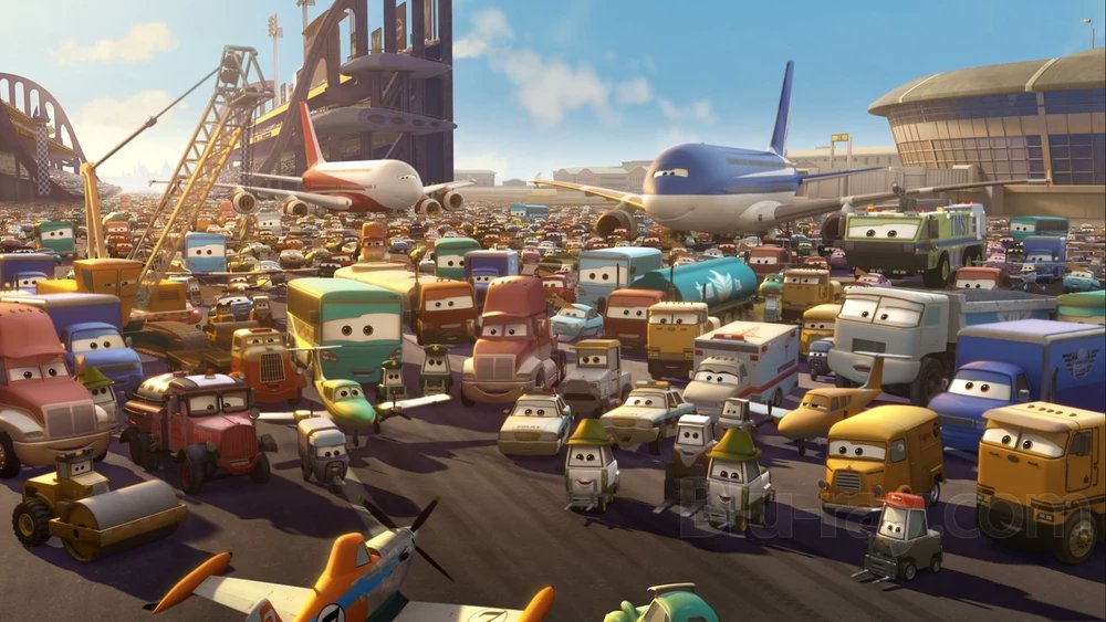 Daily Pixar Cars Fact #934: The Crane from Tokyo Mater appears in Planes
