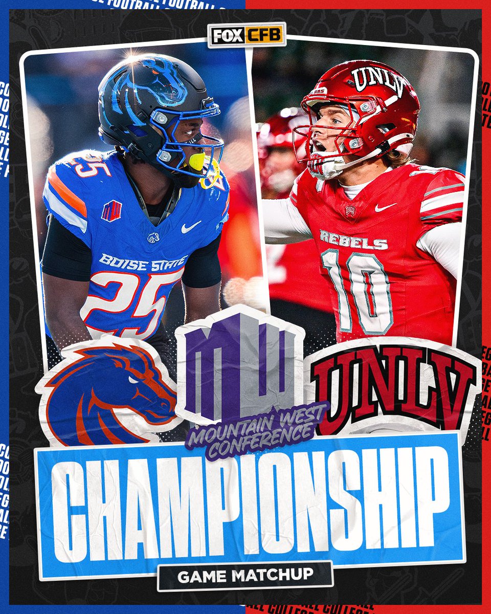 BOISE STATE VS UNLV 🐎🎰

The <a href="/MountainWest/">Mountain West</a> Conference Champ game on FOX is SET 🙌