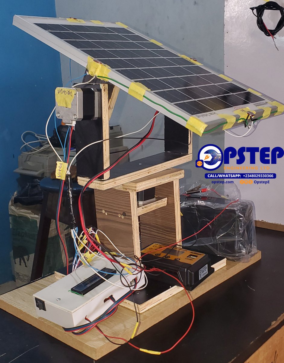OpstepE's tweet image. Dual-axis solar tracker uses a feedback loop mechanism: LDRs detect d brightest part of d sky &amp;amp; d #microcontroller processes this data 2drive two stepper motors, adjusting d solar panel’s position horizontally &amp;amp; vertically

#solartracker #diyelectronics #renewableenergy