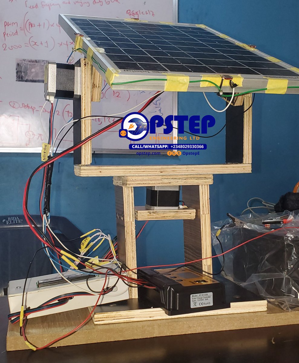 OpstepE's tweet image. Dual-axis solar tracker uses a feedback loop mechanism: LDRs detect d brightest part of d sky &amp;amp; d #microcontroller processes this data 2drive two stepper motors, adjusting d solar panel’s position horizontally &amp;amp; vertically

#solartracker #diyelectronics #renewableenergy