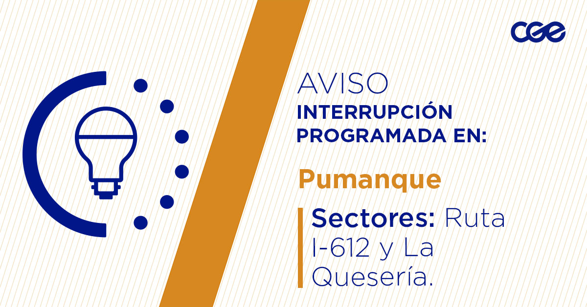 CGE_Clientes's tweet image. Para mejorar la calidad del suministro de nuestros clientes de #Pumanque, este martes, entre 10:30 y 16:30 horas, se realizará una #InterrupciónProgramada (sectores en la imagen 👇) debido a trabajos de mejoras. Recuerda desconectar tus artefactos 🔌