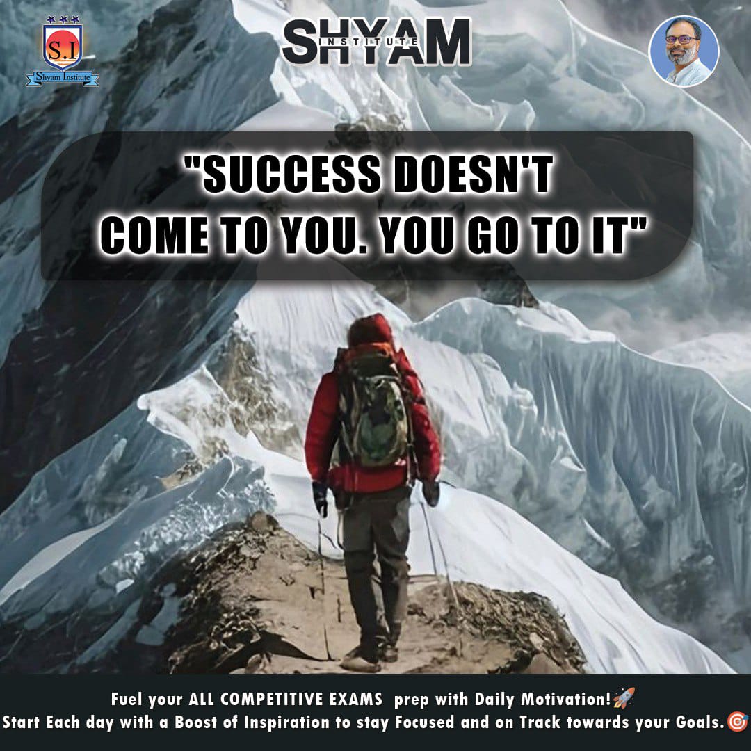 shyam_inst2001's tweet image. 🚀Boost your ALL COMPETITIVE EXAMS preparation with daily motivation!

#pcmains #english #arithmetic #indianhistory #reasoning #currentaffairs #indianeconomy #geography #physics #biology #geography #chemistry #geology #shyaminstitute #MondayMotivation