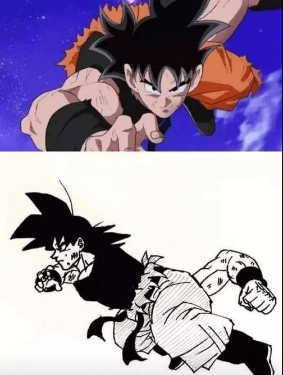 Siempre que veo esa escena de Goku me lo imagino como en el dibujo de abajo 😂 
#dragonball