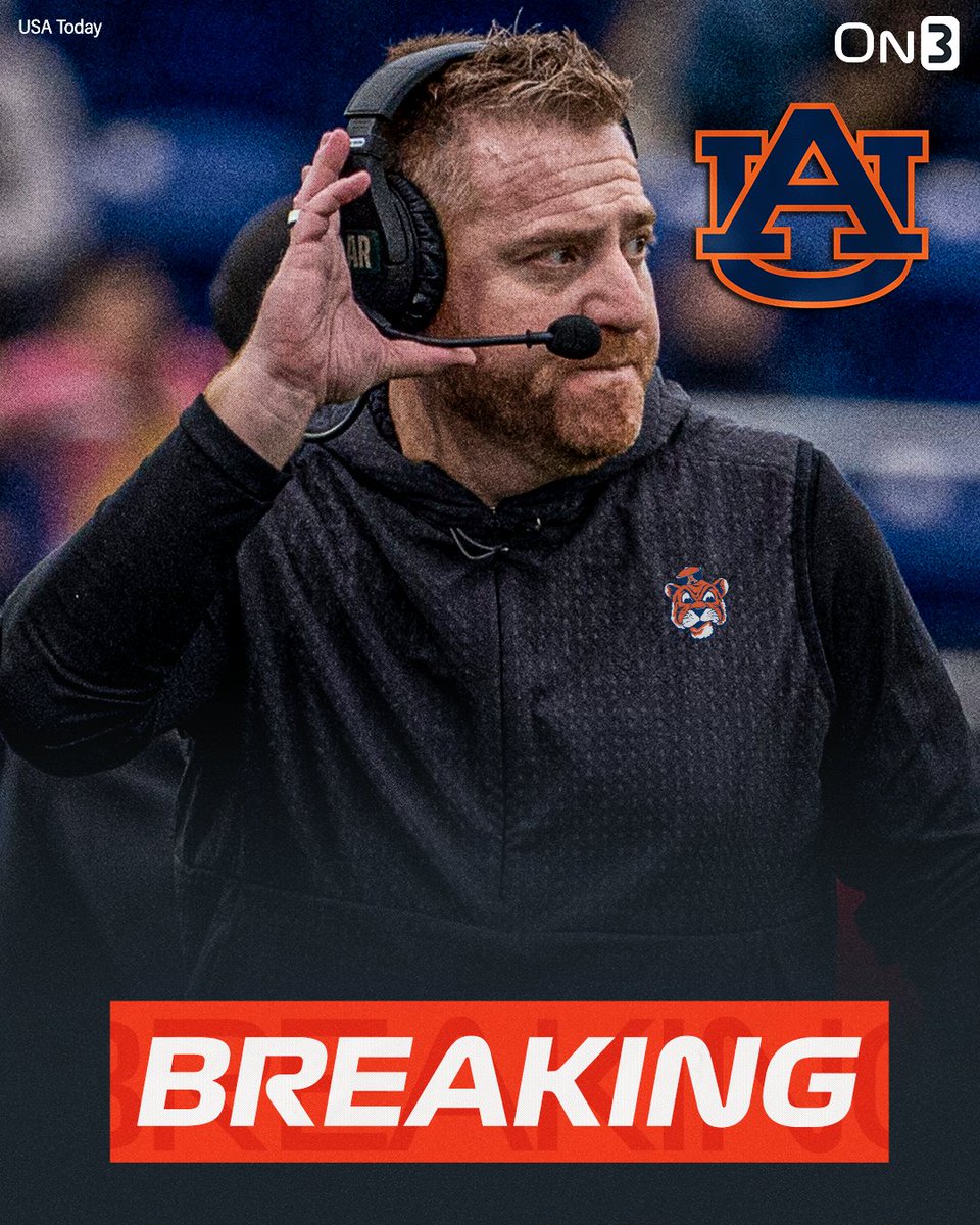 On3sports's tweet image. BREAKING: Auburn is hiring USF head coach Alex Golesh, @PeteNakos reports🦅

on3.com/teams/auburn-t…
