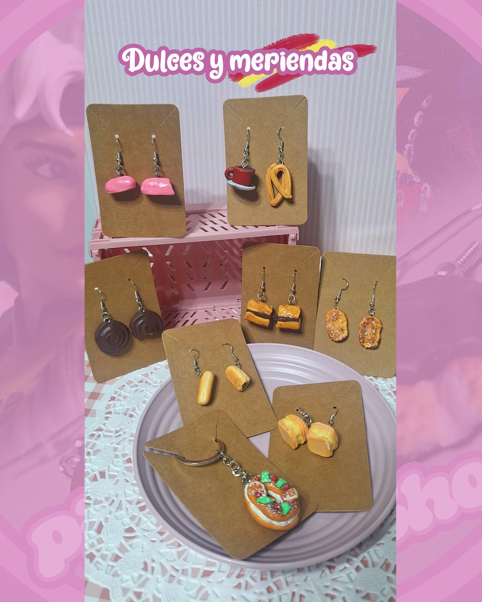 ¡Holita!

Ya fui subiendo spoilers de lo que estaba haciendo, pero os presento oficialmente mi colección de...:

DULCES Y MERIENDAS TÍPICAS ESPAÑOLAS
(abro hilo)

Joyería modelada por mi en arcilla polimérica y que podéis comprar/encargarme también en: instagram.com/pintuchy_works…