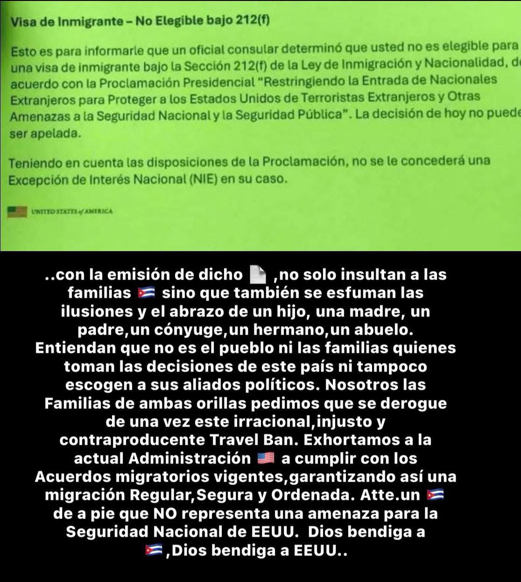 Pedimos excluyan la reunification familiar del travel ban #sosreunificacionfamiliar #castigadosporserlegales #f2bcastigadosporserlegales #NoSomosTerroristas #nomasdenegados #PunishedforbeingLegal #helptounitefamilies #wearenotterrorists <a href="/AlertaNews24/">Alerta News 24</a> <a href="/diazarely900/">Arely Diaz</a> <a href="/MarioJPenton/">Mario J. Pentón</a>