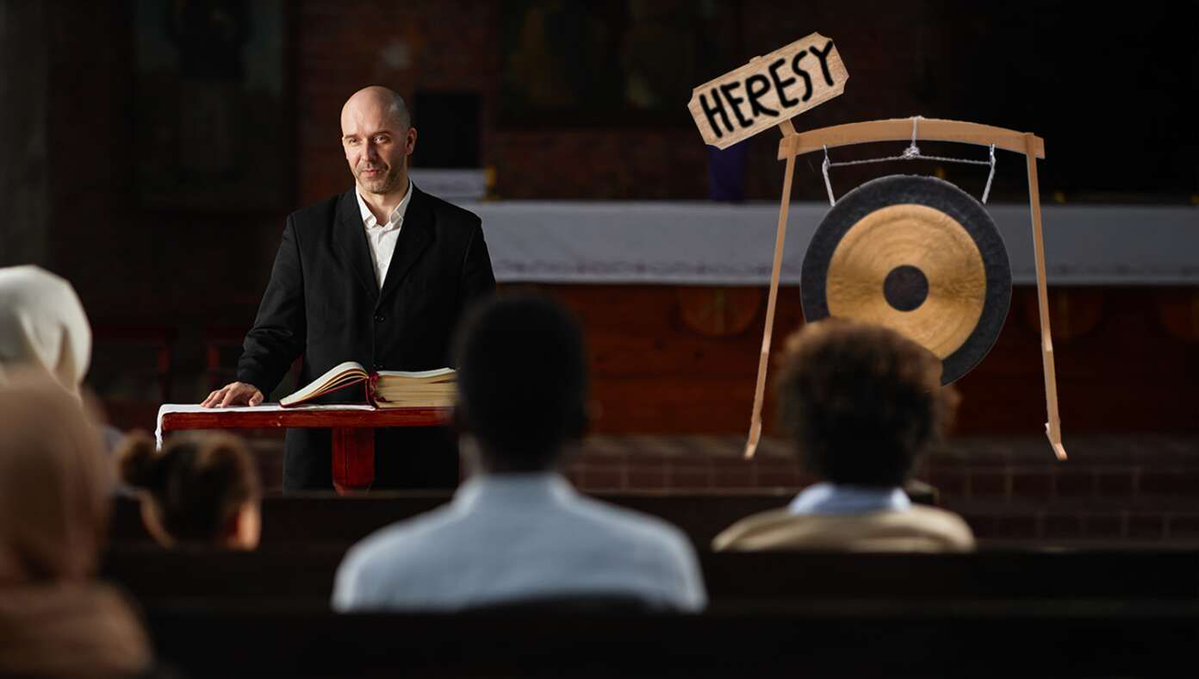 TheBabylonBee's tweet image. Senior Pastor Installs &apos;Heresy Gong&apos; For When Associate Pastor Preaches buff.ly/oQOo8Hs