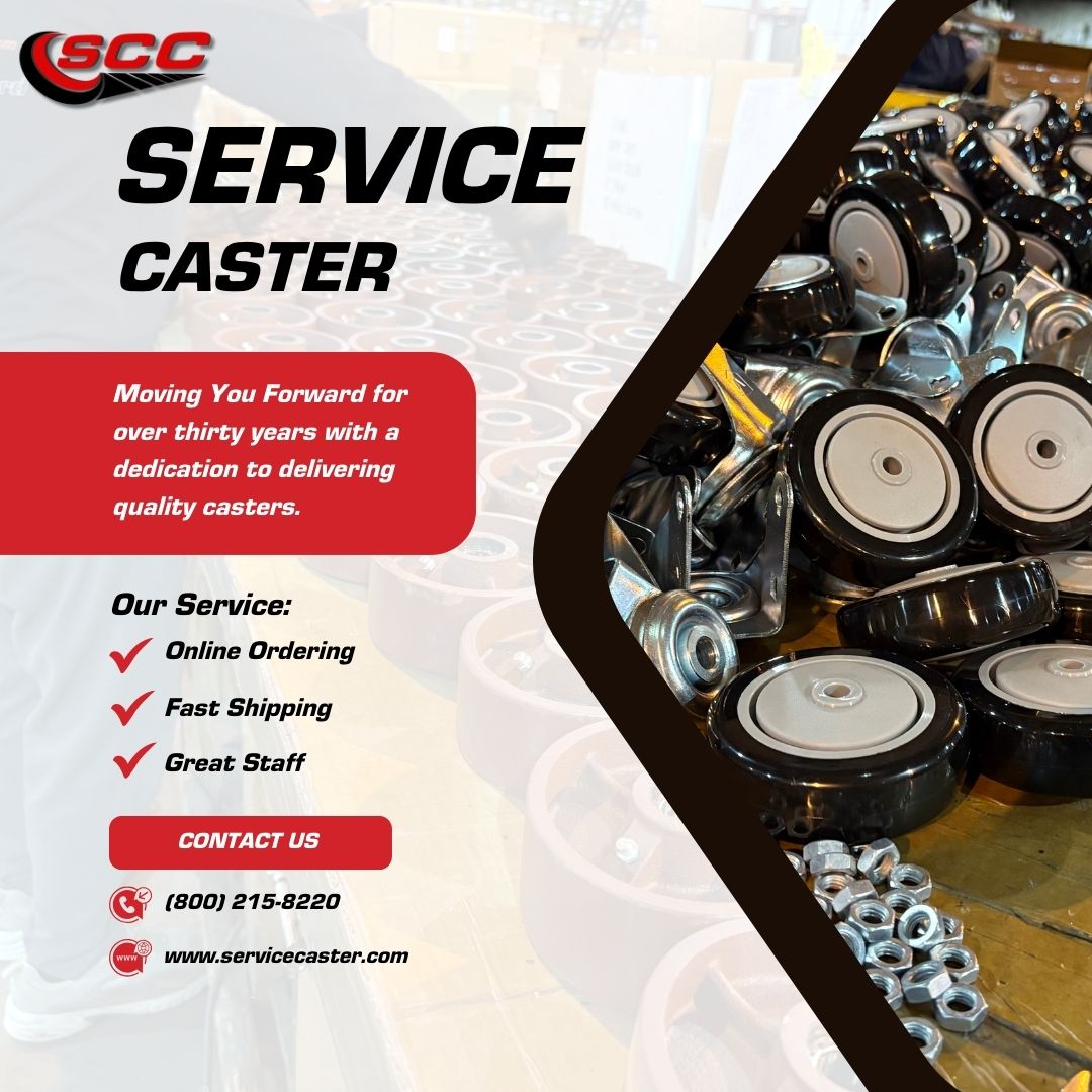 SERVICECASTER's tweet image. Service Caster is your go-to source for casters that don’t quit—strong builds, smooth roll, and options for almost any cart, rack, or machine in your facility. 🛞#ServiceCaster #CastersAndWheels #BuiltForWork