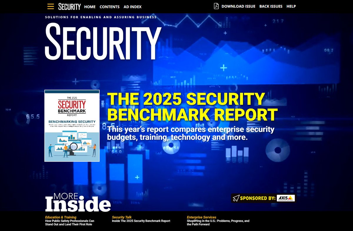 securitymag's tweet image. This month, Security magazine dropped the latest Security Benchmark Report 🙌 Check it out here, along with stories about security career transitions, shoplifting prevention and more: brnw.ch/21wXWH4

#SecurityBenchmark #Security