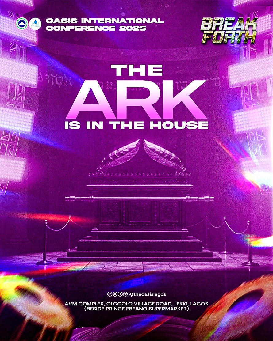 theoasislagos's tweet photo. The Ark is in the House! — Bishop Francis Wale Oke 🔥
God’s presence, power, and glory now dwell among us tangibly. When the Ark is present, nothing remains the same.
#TheOasisLagos #OIC2025 #breakforth #grandfinale #OasisInternationalConference2025 https://t.co/Qh7MEblqUR