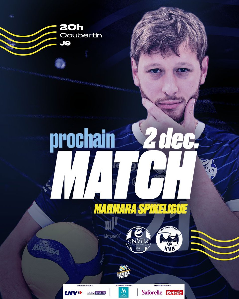 𝐏𝐑𝐎𝐂𝐇𝐀𝐈𝐍 𝐌𝐀𝐓𝐂𝐇 🏠 Nice

Retour à Coubertin ce mardi pour les Bleus, face à Nice 🦅 

Les Maritimes auront une nouvelle fois besoin de votre soutien pour aller chercher la victoire ! 💥 

🎟️ 𝗕𝗶𝗹𝗹𝗲𝘁𝘁𝗲𝗿𝗶𝗲 𝗼𝘂𝘃𝗲𝗿𝘁𝗲 billetweb.fr/pro/snvba