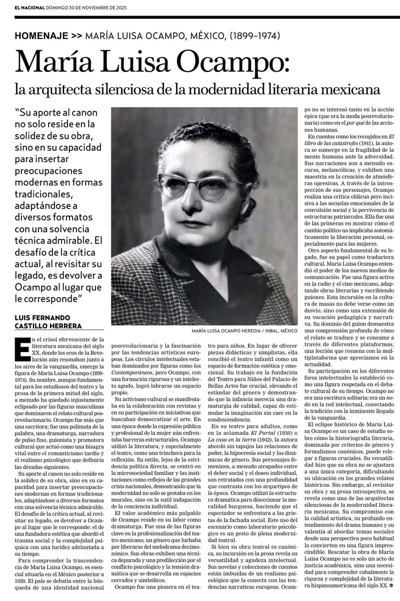 María Luisa Ocampo la "arquitecta silenciosa" de la modernidad literaria mexicana. Nuestro artículo en <a href="/papeliterario/">Papel Literario</a>