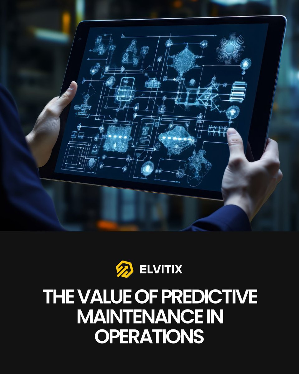 elvitixgroup's tweet image. **The Value of Predictive Maintenance in Operations**

⚫️ How much can you save by predicting failures? 
🟡 With Elvitix, cut downtime and repair costs! 
💡 Prevent failure, don’t react! 
#Elvitix #PredictiveMaintenance #AIInOperations #OperationalExcellence #DataDrivenDecisions