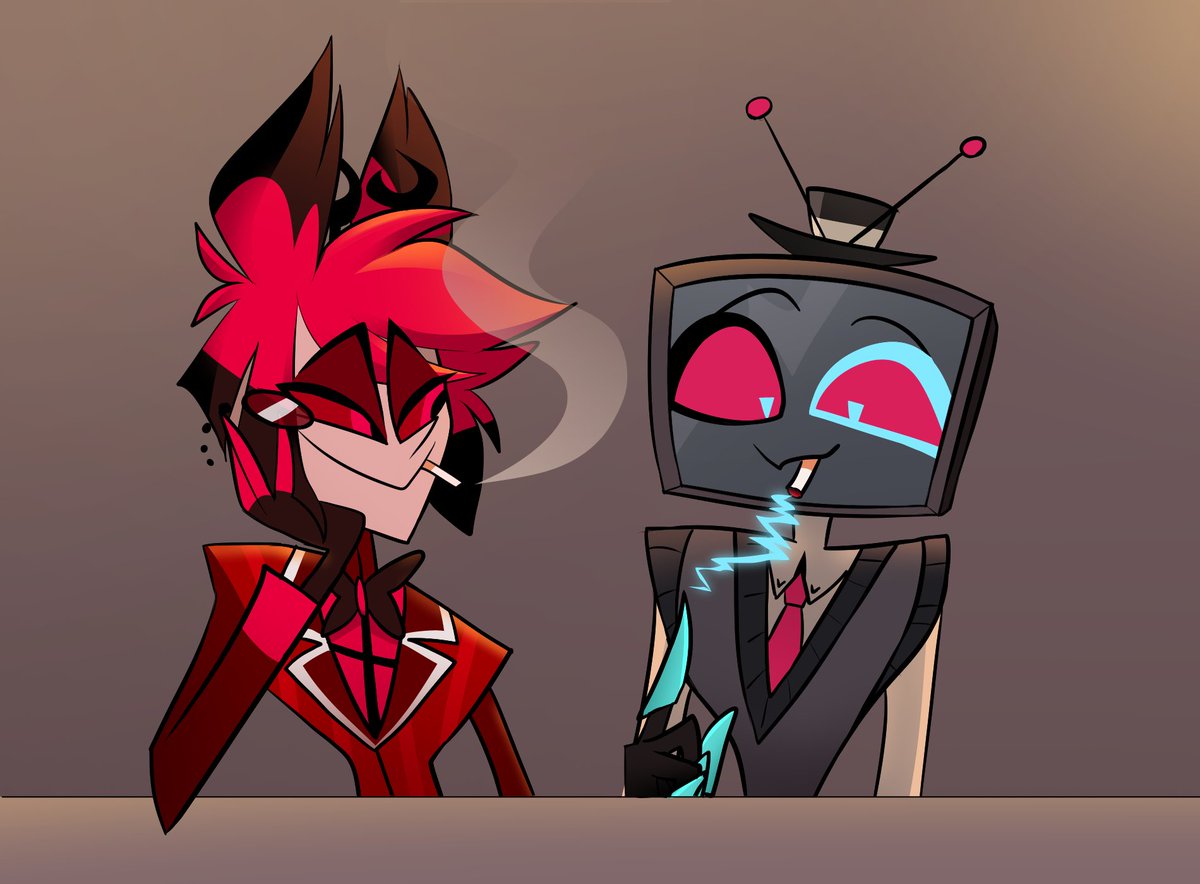 タバコ仲間なアラスターとヴィンセント #HazbinHotel #HazbinHotelVox
