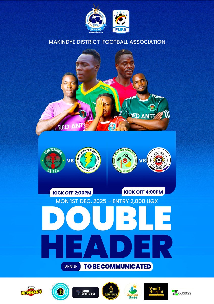 The venue is set |Madfa League 
#NewMan's Sacks 
#GloryChurchInt'lKagoma 
#JamesFoundationUg
#LoudSportsManagement 
#SanyuBase
#ZodingoInternational 
#WiFi