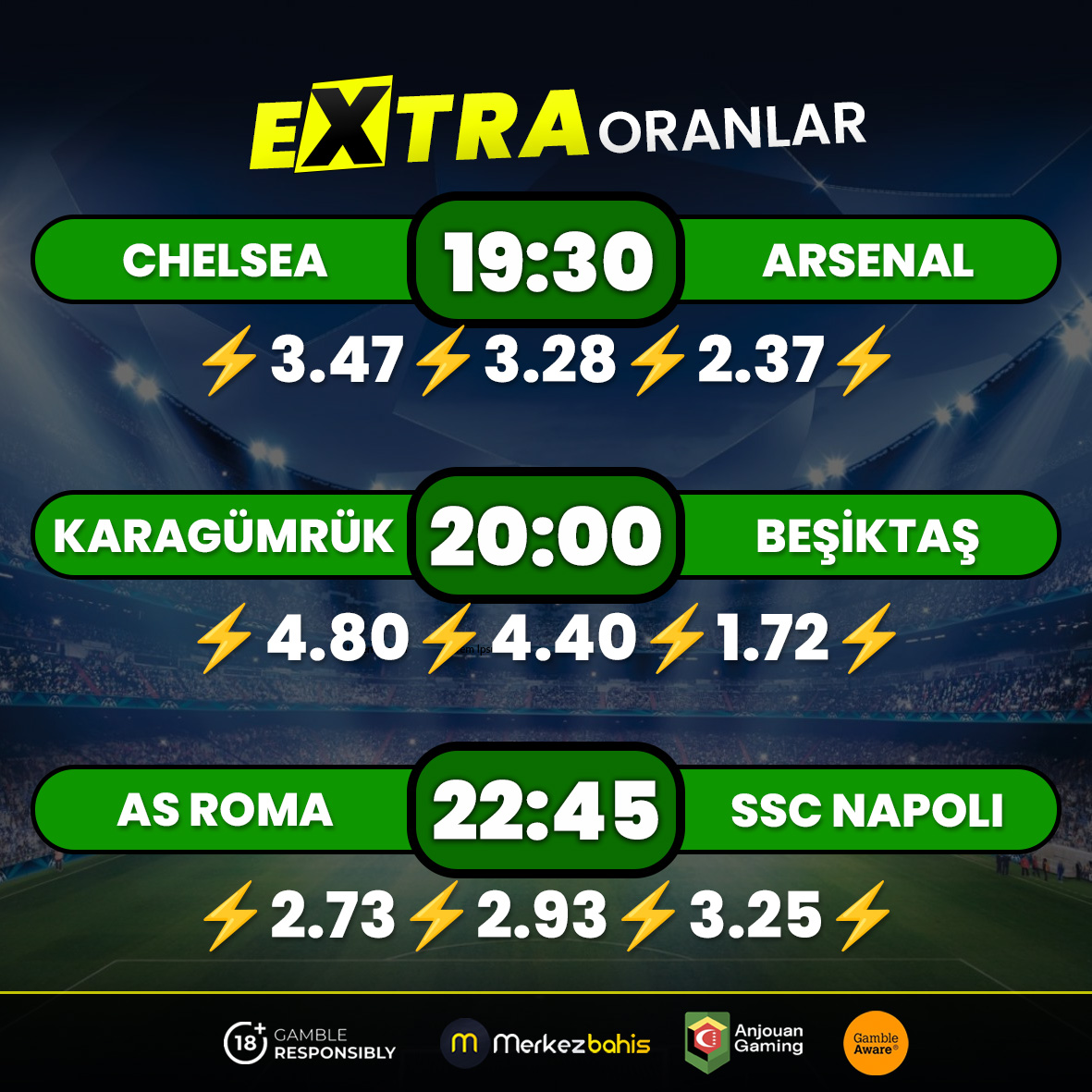 ⚽️GÜNÜN MAÇLARI⚽️
↗️ EXTRA Oranlar MERKEZBAHİS’te!

🎥 Tüm Maçlar Canlı Yayında
🔴 CANLI TV 8merkezplay.me
⚽️ GİRİŞ bit.ly/merkezsosyal

#bahis #misli #nesine #iddaa #denemebonusu #bonus #merkezbahis #tipster #gundem #spor #turkiye #futbol  #haftasonu