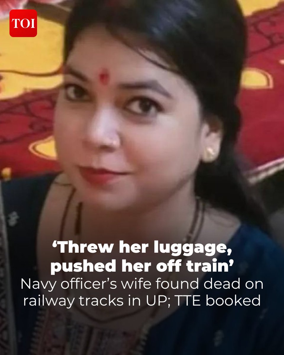timesofindia's tweet image. &apos;Mistakenly boarded the wrong train&apos;: The Government Railway Police in #Etawah has booked train ticket examiner for culpable homicide not amounting to murder after wife of an Indian Navy chief petty officer, was found dead along the tracks.

More details 🔗toi.in/Yq2IoY…