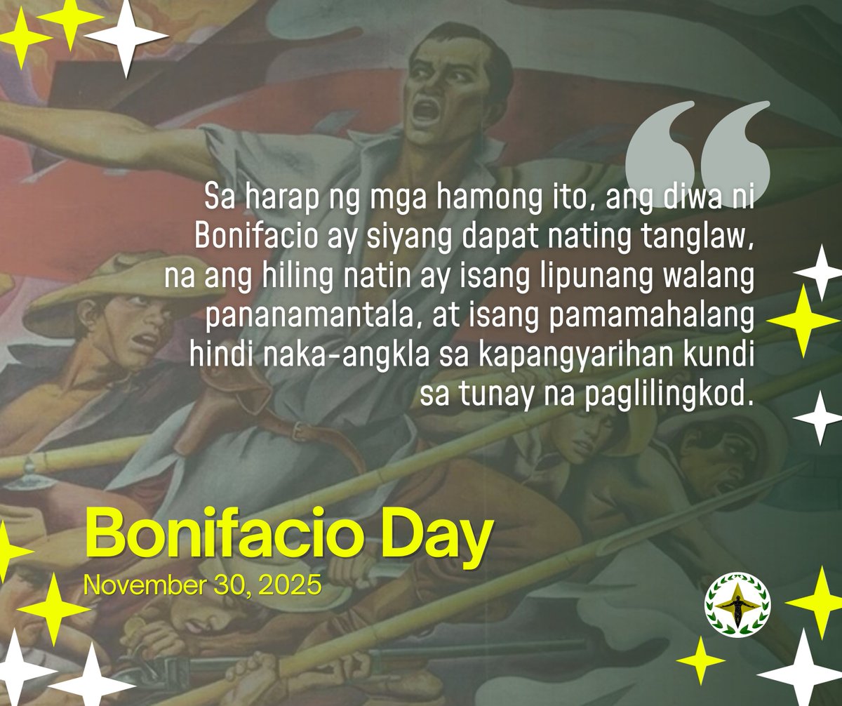 upstpa's tweet photo. PAHAYAG NG UP STPA SA PAGGUNITA NG IKA-162 NA KAARAWAN NI GAT. ANDRES BONIFACIO

Pagpupugay sa Diwa ng Paglaban, at bilang mga Lingkod-Bayan, ang paglilingkod sa Bayan! https://t.co/iWocpN7hTQ
