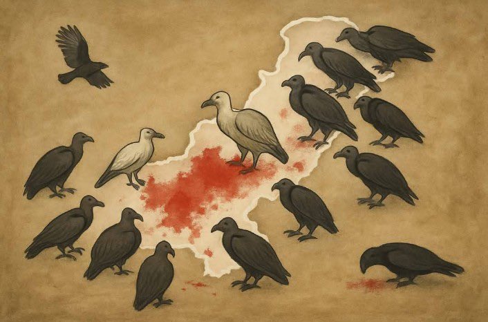 سنا ھے گِدھ پھر سے فرنگیوں کی سر زمین پر اکھٹے ہوئے ہیں 
تاکہ طے کر سکیں کون کتنا،کب اور کیسےنوچے گا ❤️‍🔥
#pakistanBleed