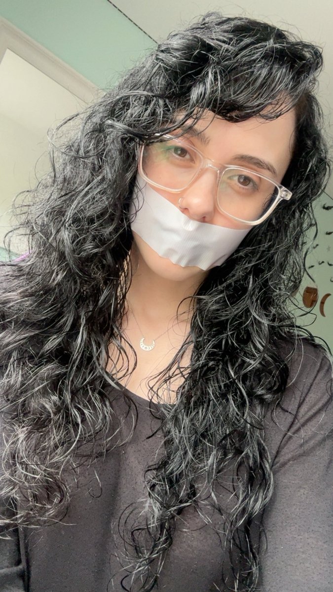 White tape + clear glasses 🤍 do you like it?☺️ 

#gag #gagged #bondage #fetish #kink