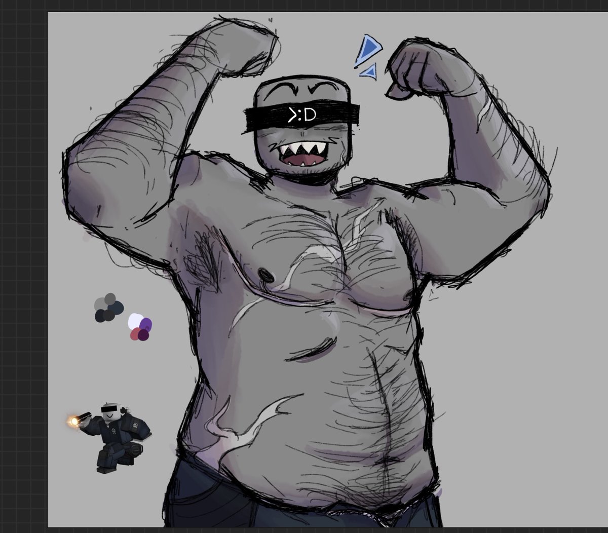 Sleepy_Cyborg's tweet photo. the people have asked and I shall deliver, take shirtless Expendable flexing you animals #pressureroblox https://t.co/ucHipHgr7b