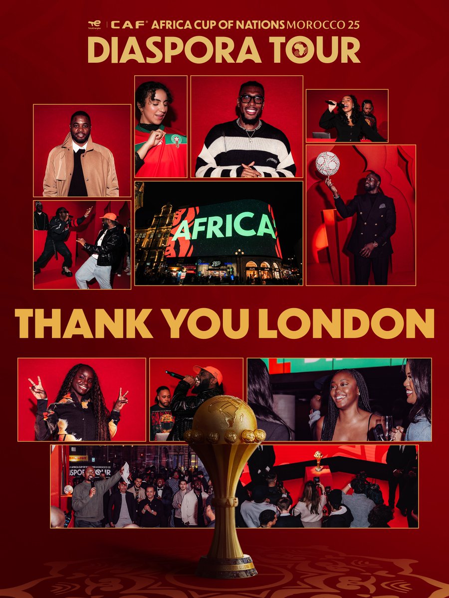 London, that was special. 🤩

Thank you for embracing the #AFCONDiasporaTour and celebrating the spirit, culture, and community. ❤️