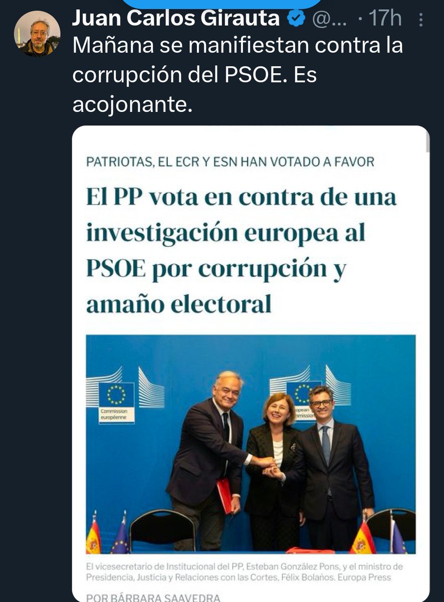 FMelotrofutbol's tweet image. Este es el @ppopular de ahora, el brazo tonto del #PsoeMafia.

Hoy de romería en Madrid, el miércoles votarán en contra de investigar al #PsoeMafia por corrupción y amaño electoral en Europa.

@ppopular sois la gran estafa. #PsoeAzul