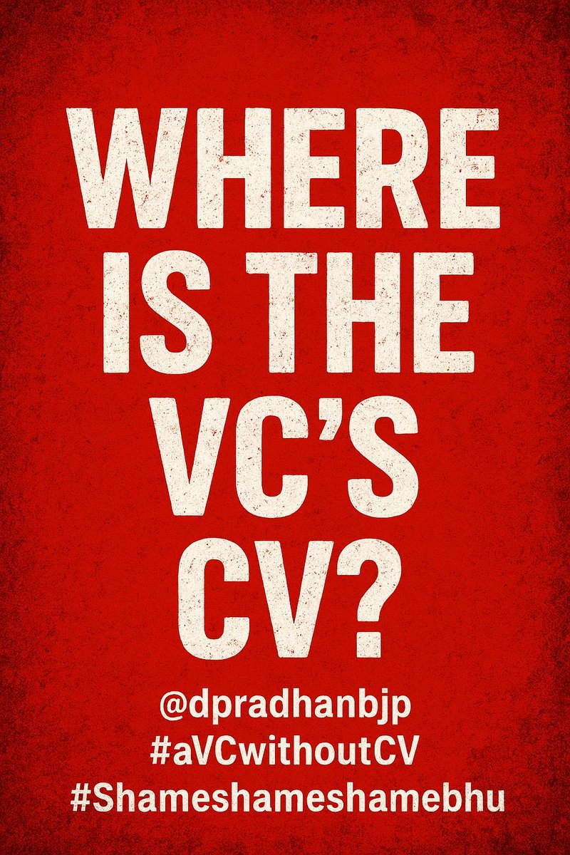 voiceOfTezu94's tweet photo. WHERE IS THE VC’S CV?

@dpradhanbjp @PMOIndia @EduMinOfIndia @rashtrapatibhvn @ndtvindia @timesofindia @News18India @aajtak @TV9Bharatvarsh @republic @ZeeNews @PTI_News
@ShekharGupta @fewcan @sardesairajdeep @sangbarooahpish @ANI
@himantabiswa @narendramodi @CMOfficeAssam
#UGC #UGCIndia #UGCNET #studentunion #studentpolitics, #campuspolitics #studentprotest, #studentprotests  #protestinindia  #protests #savetezpuruniversity #Shameshameshamebhu #Shambhumustleave #aVCwithoutCV #CORRUPTION