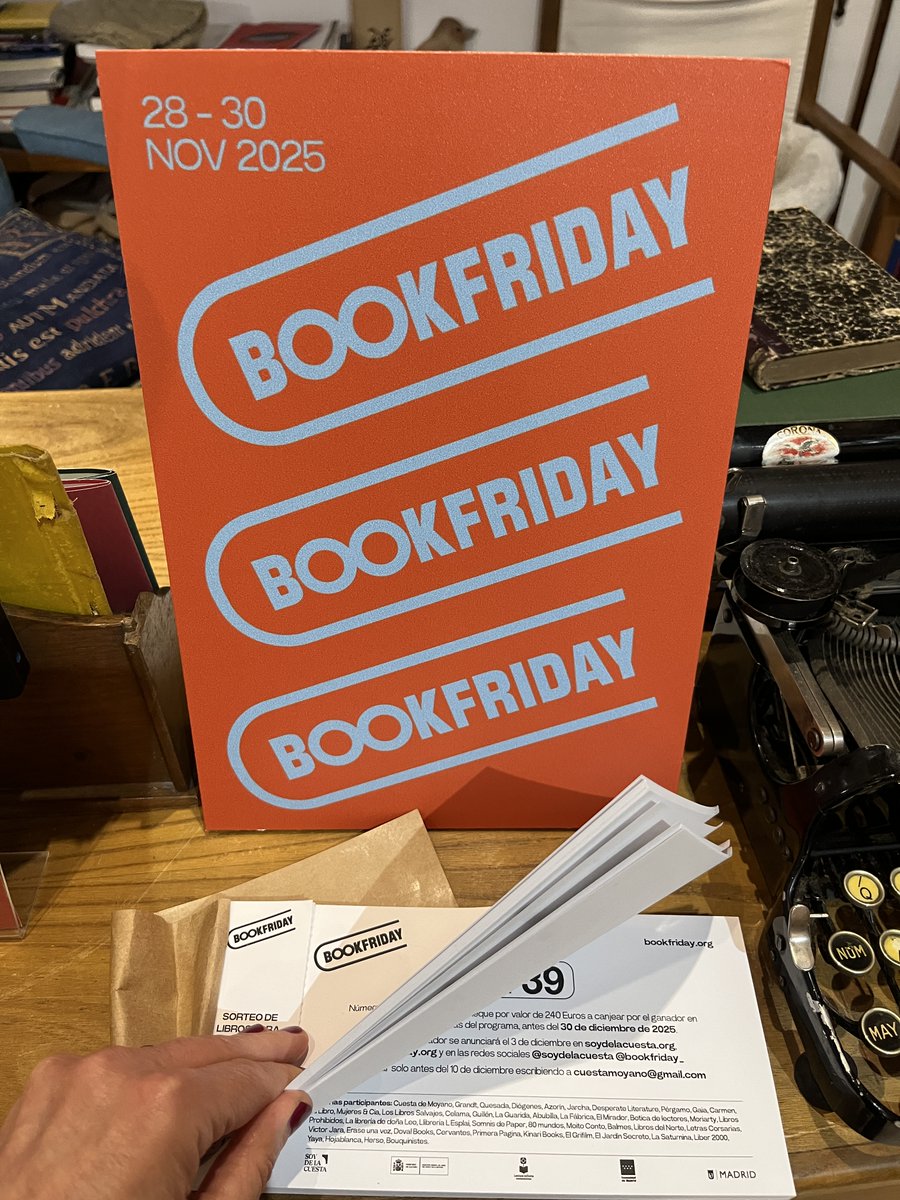 Último día del #bookfriday2025 y seguimos repartiendo boletos para el sorteo de 240 euros en libros, a canjear en cualquiera de las 90 librerías que participamos este año, de toda España y de París. Veníos, que estáis a tiempo de disfrutar del día en #urueña #villadellibro📚❤️
