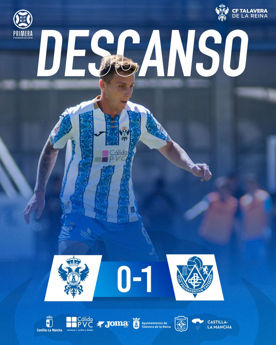 CFTalavera's tweet photo. ⏸️ Descanso en El Prado.

El tanto visitante en los primeros minutos marca la diferencia al término del primer tiempo.

#CFTalaveraCacereño https://t.co/brnUTa9b5t