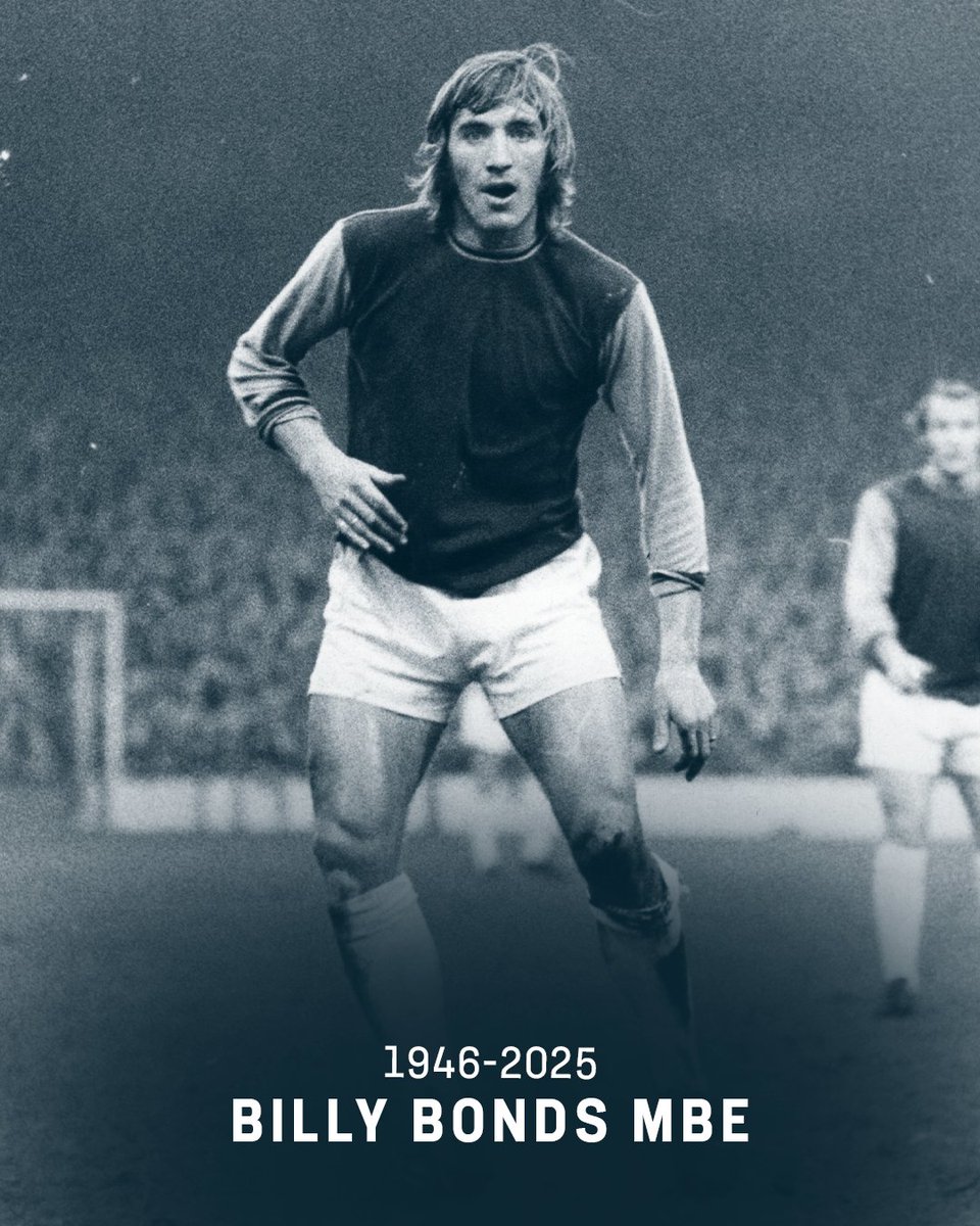 West Ham legend Billy Bonds MBE has sadly passed away this morning.

The thoughts of everyone at TNT Sports are with his friends and family.