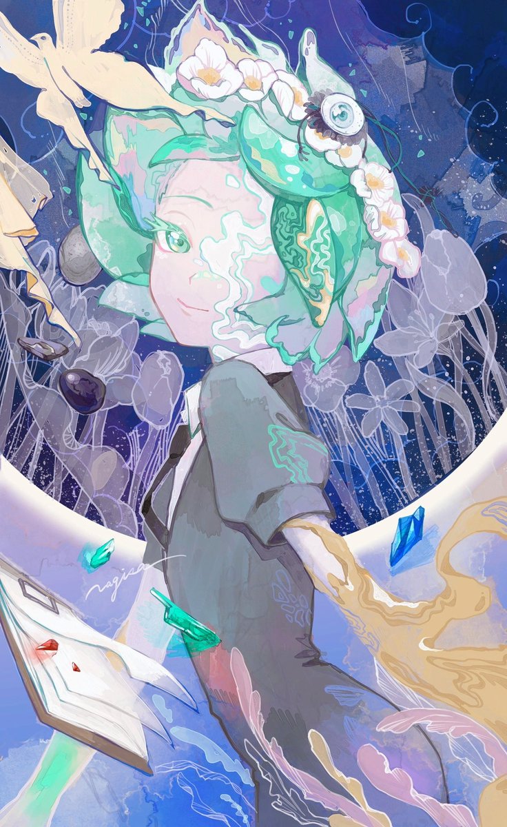 weisserschlamm's tweet image. だんだん熱も落ち着いてきたので、今日は宝石の国を読み返しました。
リハビリとして描いたFAです
#宝石の国  #landofthelustrous