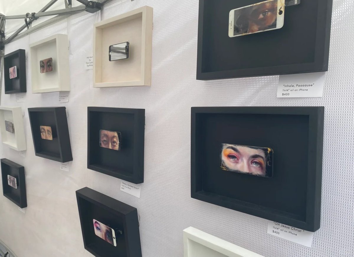 RantFestival's tweet image. The eyes have it📱 #ModernExhibit #TechArt