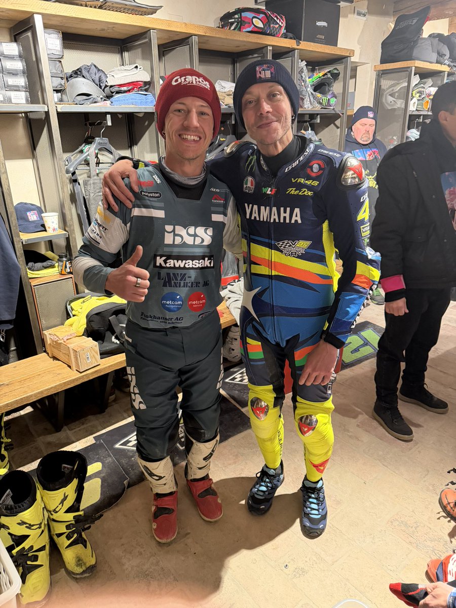 DomiAegerter77's tweet photo. A legendary photo with the legend ๐คฉ Valentino Rossi #46 @valeyellow46
Grateful for this moment with the greatest to ever touch a bike. ๐๐
Thank you, โThe Doctor,โ for the inspiration.
#ValentinoRossi #VR46 #TheDoctor #MotoGPLegend #RacingIcon #GOAT #MotoGP #LegendaryMoments https://t.co/cwy5CVPB9q