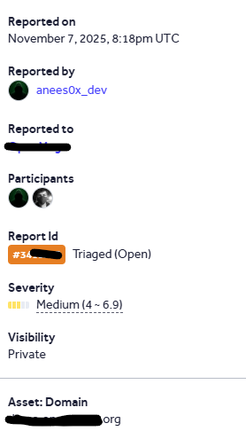 aneesOx_dev's tweet photo. My first report at @Hacker0x01 
CORS misconfiguration lead to Authorization bypass 

#cybersecurity #bugbounty https://t.co/40z9RCRT29