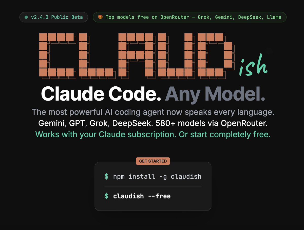 jackrudenko's tweet image. Free Claud code for everyone forever:
#claudecode #ai