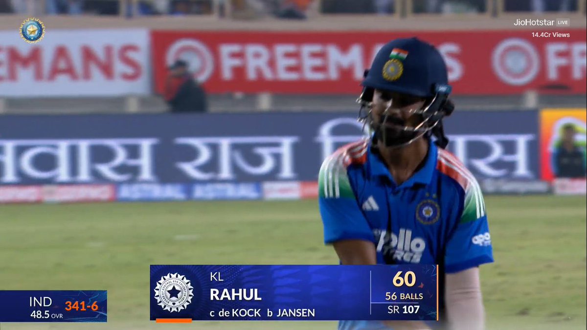 KL Rahul as Captain in ODIs in last 5 Innings:

- 58*(63) ✅
- 52(38) ✅
- 56(64) ✅
- 21(35) ✅
- 60(56) ✅