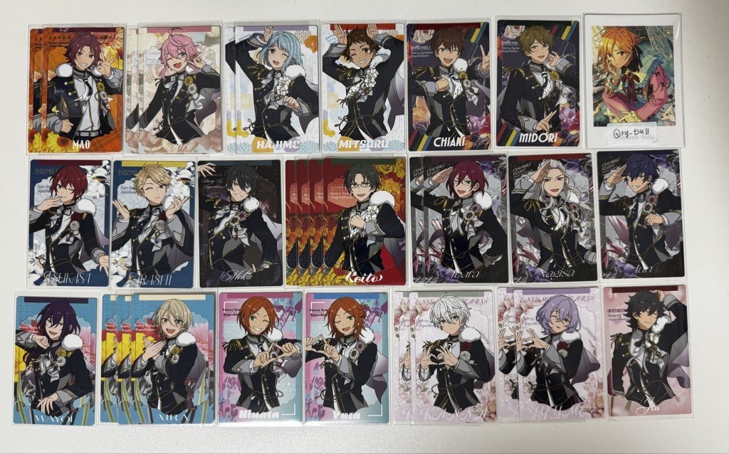 【交換】あんスタ スタフォニ カードコレクション

譲）画像のもの

求）なずな 夏目 ライカ 奏汰 凛月
or 零 燐音 ニキ 宗 忍（友人分）

司、ジュンは凛月、零との交換優先

郵送のみ、ミニレター使用可能
検索からでもお気軽にお声掛けください