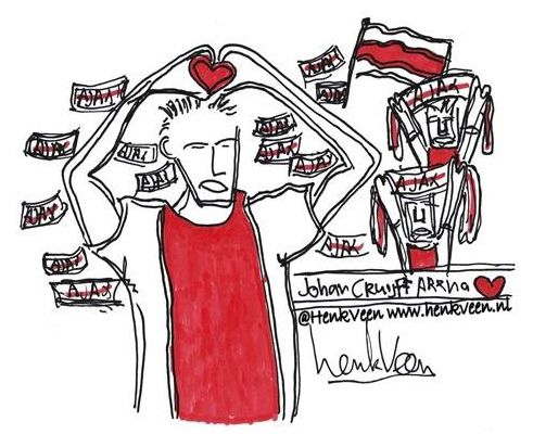 Voorspel de juiste eindstand van #AJAgro en WIN deze originele tekening van <a href="/henkveen/">Henk Veen</a>! Mention en volg ons beide en RETWEET als je een Ajacied bent! #AJAX