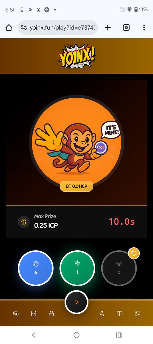 Gamer_ICP's tweet image. pretty fun way to get your hands on some ICP… multi-player… everyone puts up 0.01+ ICP… winner takes all… game creator gets 10% #Yoinx .Fun