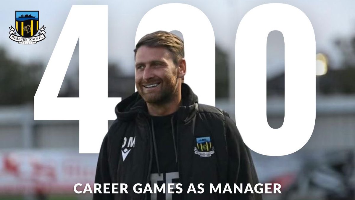 HebburnTown's tweet photo. A special day for our gaffer 💛

Daniel Moore took charge of his 400th game yesterday as a manager, a milestone that highlights years of dedication, hard work and passion 👏

Congratulations, Bobby - here’s to many more 💪

#WeAreHebburnTown #OneClubOurCommunity🐝 https://t.co/6O3czS07Ow