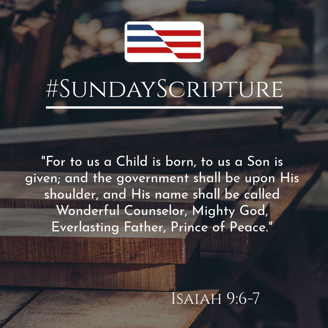 LOAWoodworkCo's tweet image. ✝📖 Isaiah 9:6-7
“For to us a Child is born, to us a Son is given; and the government shall be upon His shoulder, and His name shall be called Wonderful Counselor, Might God, Everlasting Father, Prince of Peace.”

#sundayscripture #JesusChrist #christmas #loa #loawc