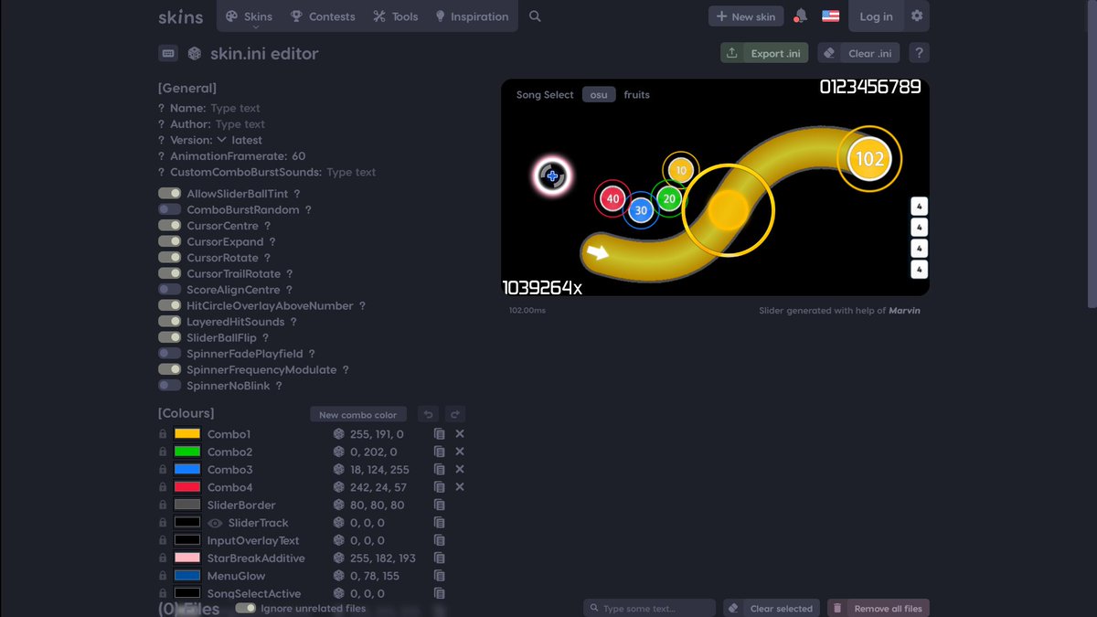 cpol_owo's tweet image. 🔥 Big update for skins.osuck (thread)

starting with update for skin.ini editor (still beta)       
- Upgraded gameplay preview (powered by osucad @minetoblend)
- Reworked UI + New Design
- importing .osk / .zip or folder

osuck.link/skin.ini
x.com/osuck_skins/st…

1 of 16