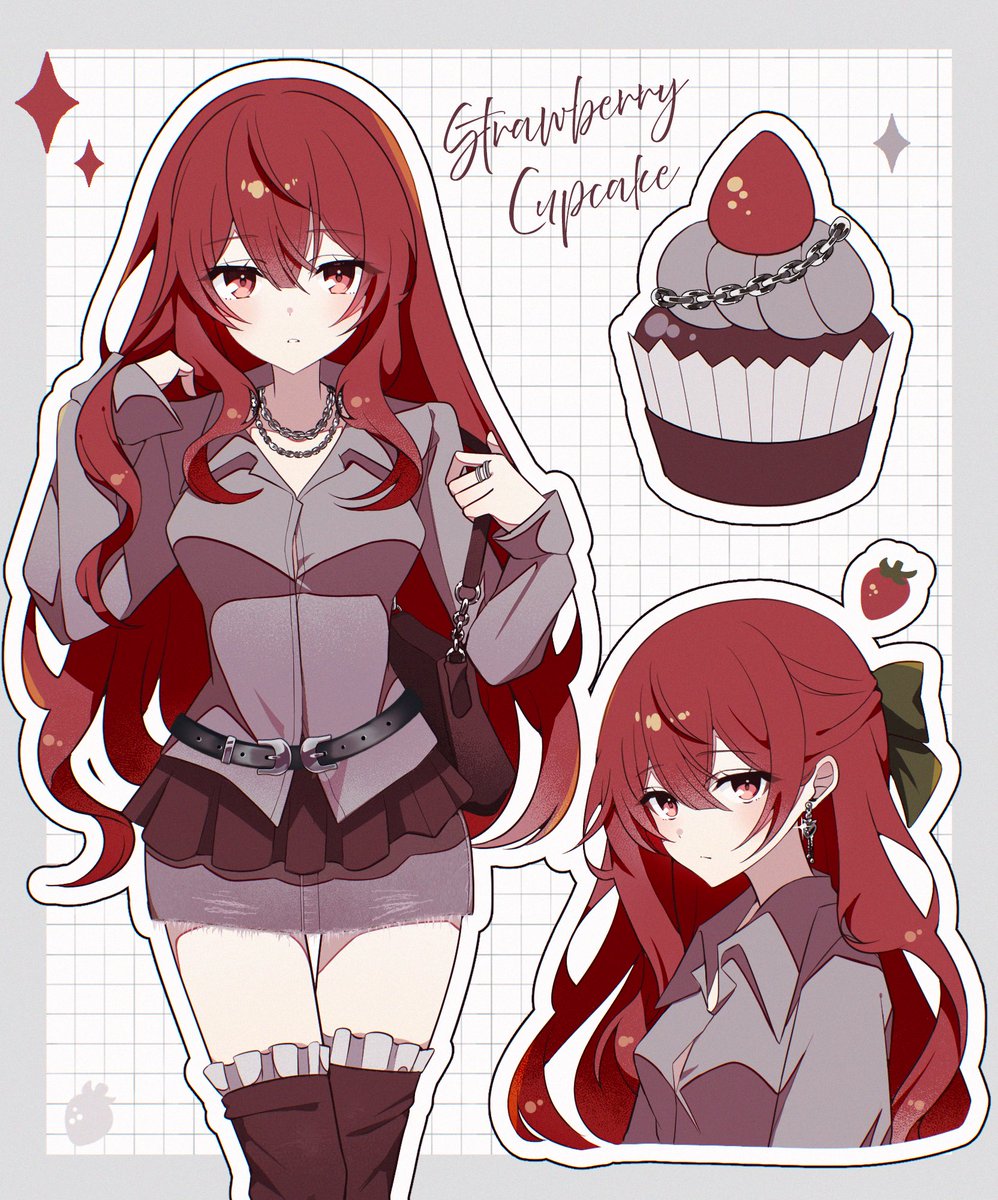 いちごカップケーキ🍓🧁 #イラスト #illustration #絵柄が好みって人に