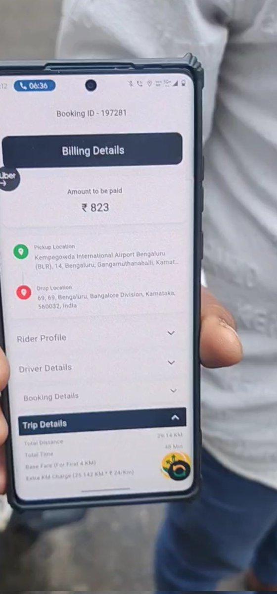 Abhay5599's tweet photo. @rapidobikeapp DONT BOOK RAPIDO!
literally the most fraudulent application.
I booked a ride from Bangalore airport to home initial price showed ₹620
Once I got reached it showed ₹823 I paid to not trouble the driver but then he realised I was recording so he didn't end the trip https://t.co/xsZXKcWl6h
