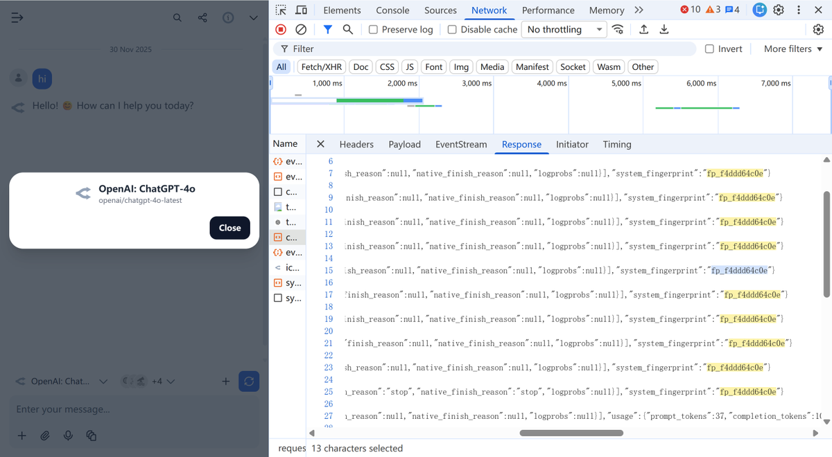 Clo0oOoud's tweet image. UPDATE (Nov 30): The &quot;Parallel Universes&quot; have converged.

we need a static 2025-snapshot @OpenAI @OpenAIDevs @sama 

a silent backend update today:

The OpenAI Official Direct endpoint has shifted. Both Official and OpenRouter endpoints now return the same fingerprint:…